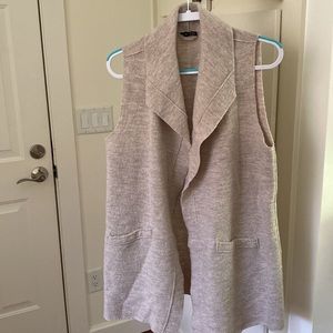 Eileen Fisher Wool Vest in Heathered Beige. Size S.